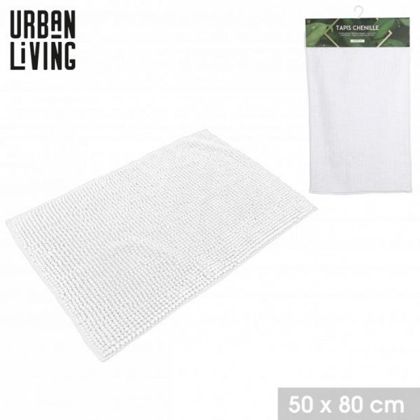 Urban Living Soft Chenille Bathmat | White | 50 x 80cm