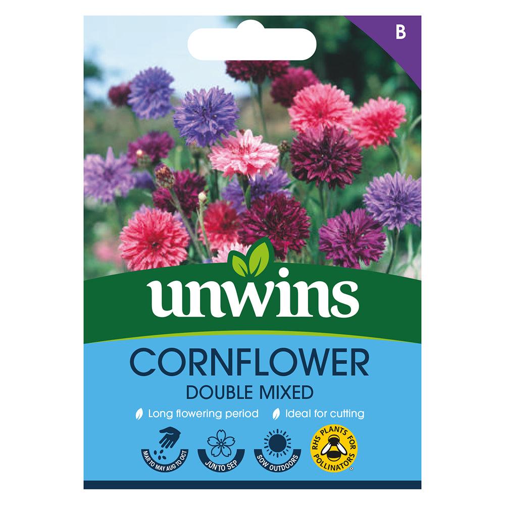 Unwins Beautiful Blooms Cornflower Double Mixed Seeds