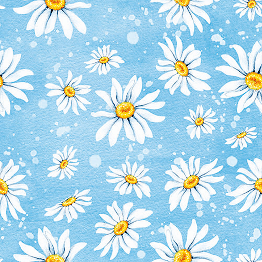 Ambiente Blue Daisies Napkins | Pack of 20, Watercolour Design