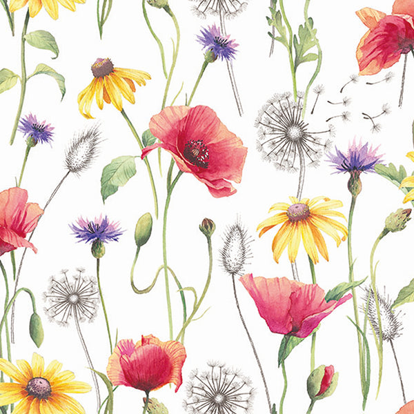 Ambiente Poppy Meadow Napkins - Wildflower Print - Pack of 20