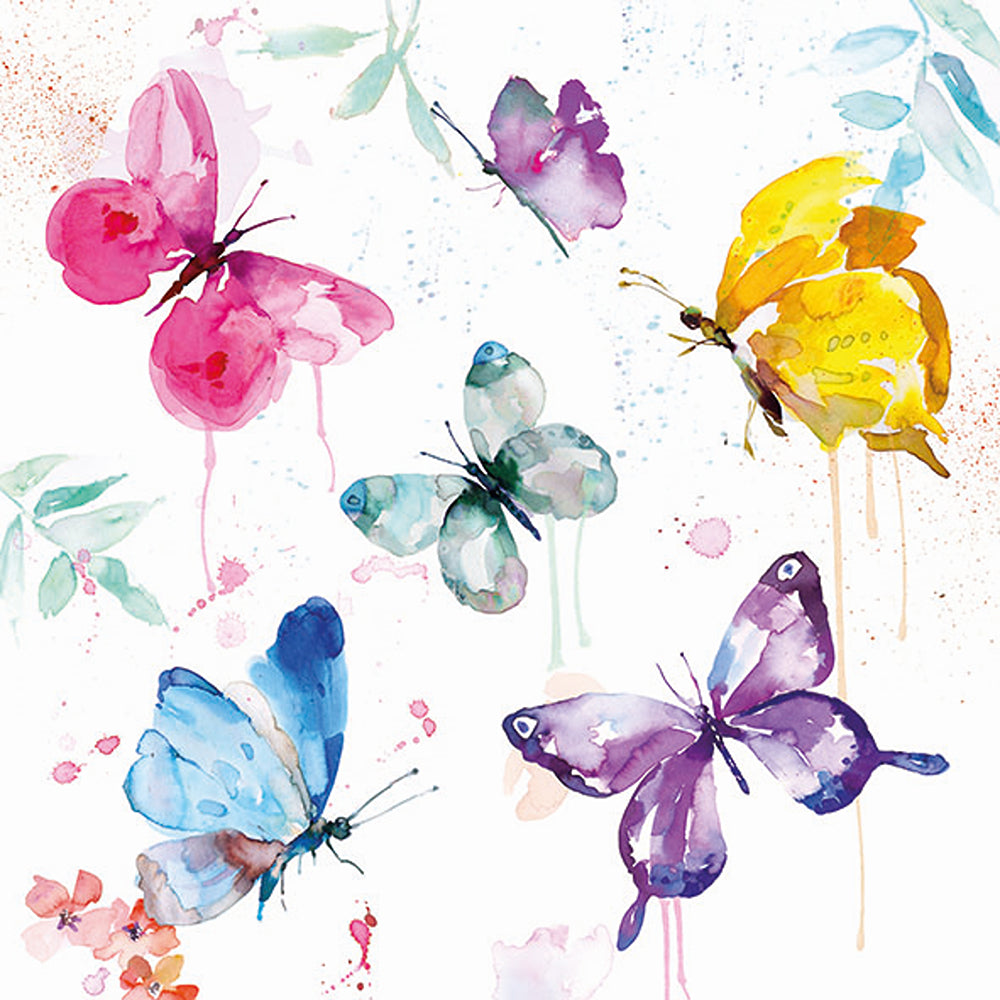 Ambiente Butterfly Collection Paper Napkins | White, Pack of 20