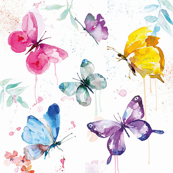 Ambiente Butterfly Collection Paper Napkins | White, Pack of 20