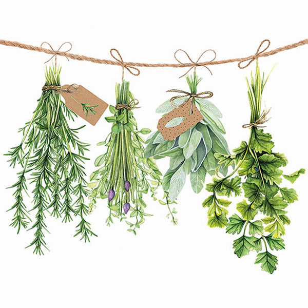 Ambiente Fresh Herbs Napkins - Green Tones - 20 Pack