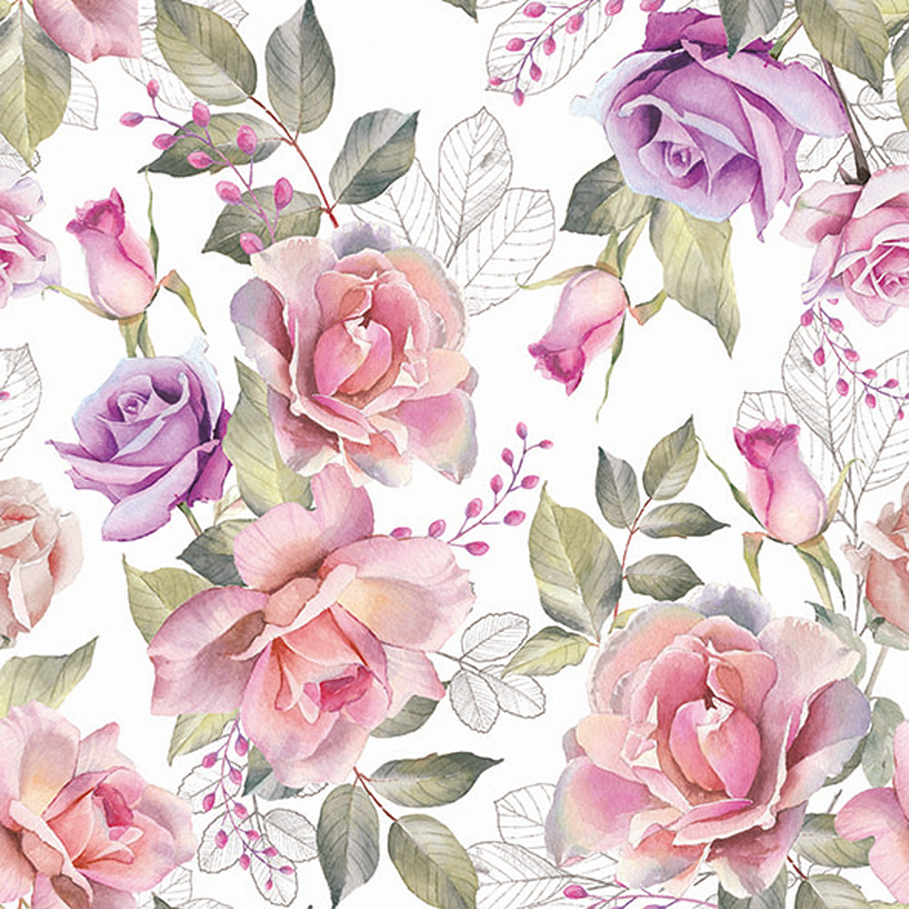Ambiente Josephine Rose Paper Napkins | Pack of 20, Pink and Lilac