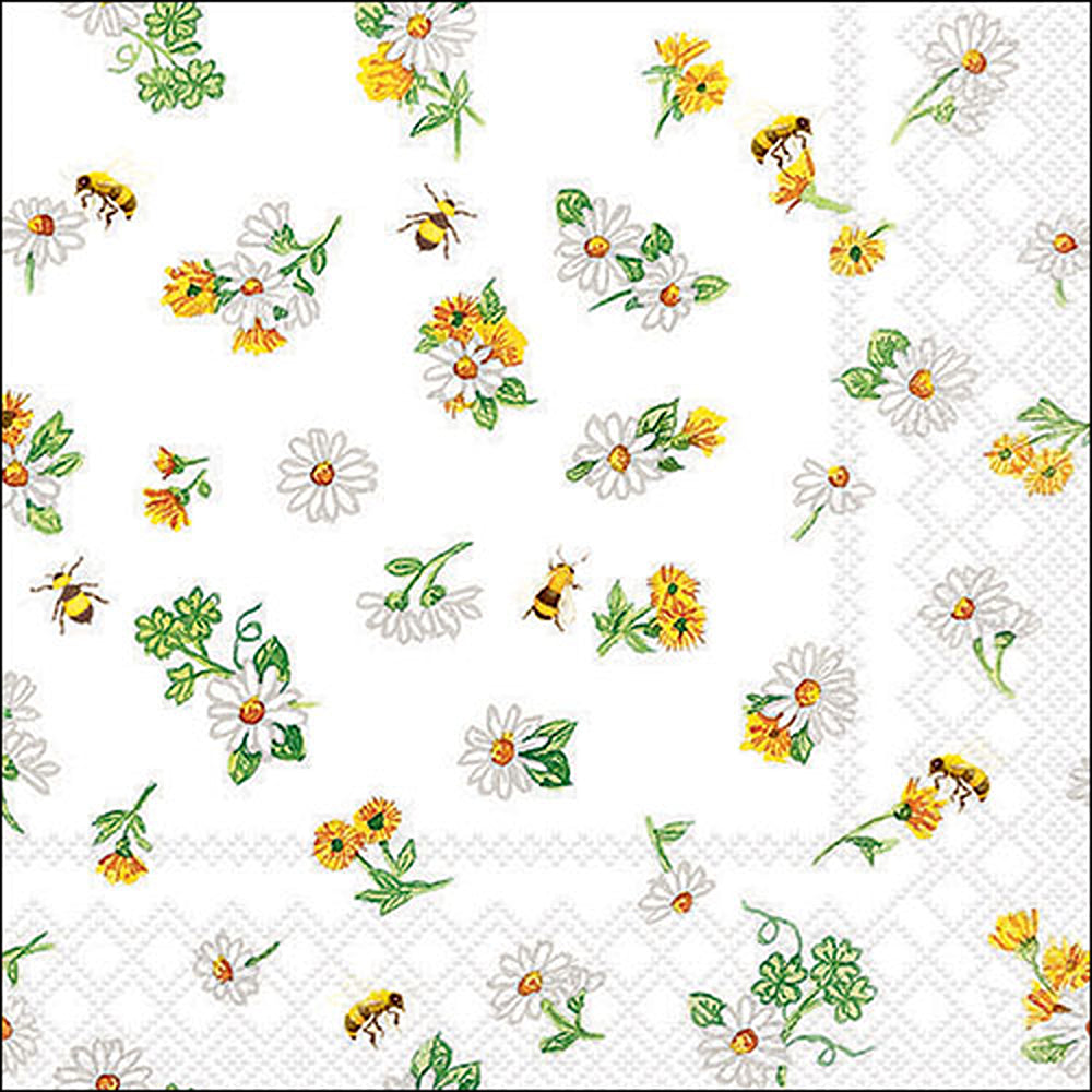 Ambiente Daisy & Bee Napkins - White - 20 Pack