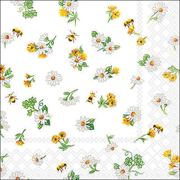 Ambiente Daisy & Bee Napkins - White - 20 Pack