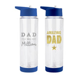 Best Dad Father's Day Foiled Water Bottle | Clear Plastic, Blue Lid