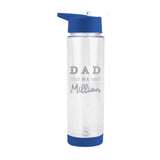 Best Dad Father's Day Foiled Water Bottle | Clear Plastic, Blue Lid