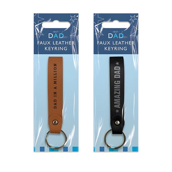 Best Dad Faux Leather Keyring | Father's Day Gift