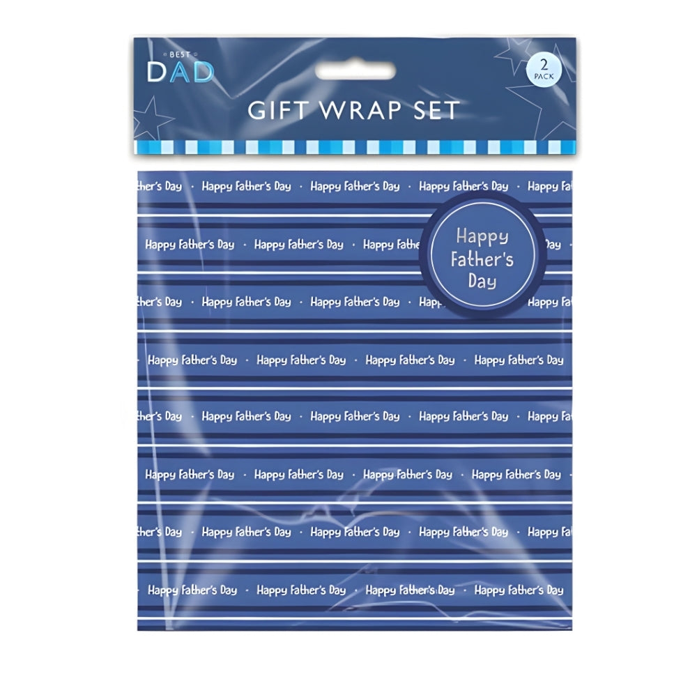 Best Dad Father's Day Gift Wrap Pack | Blue | 2 Sheets