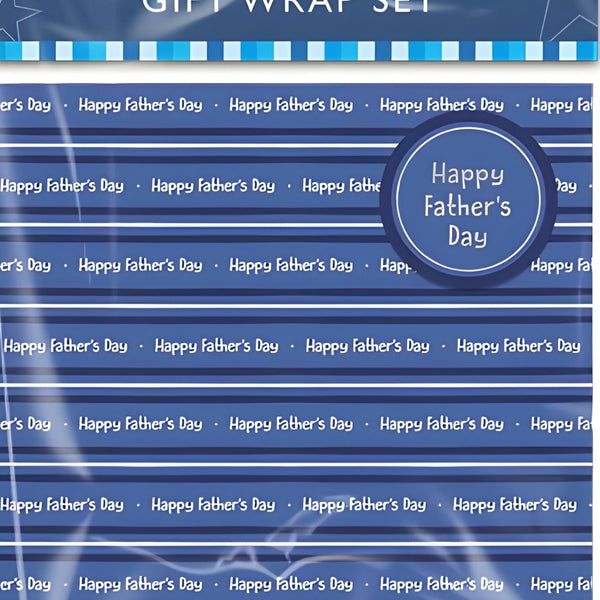 Best Dad Father's Day Gift Wrap Pack | Blue | 2 Sheets