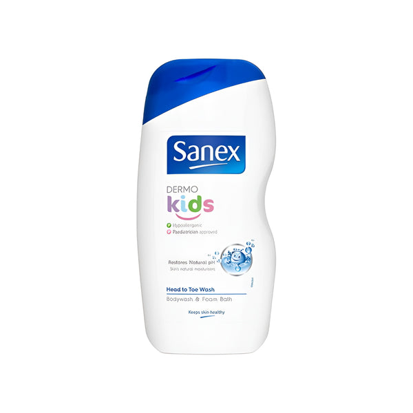 Sanex Dermo Kids Bath Foam and Body Wash | 450ml, Hypoallergenic, pH Balanced