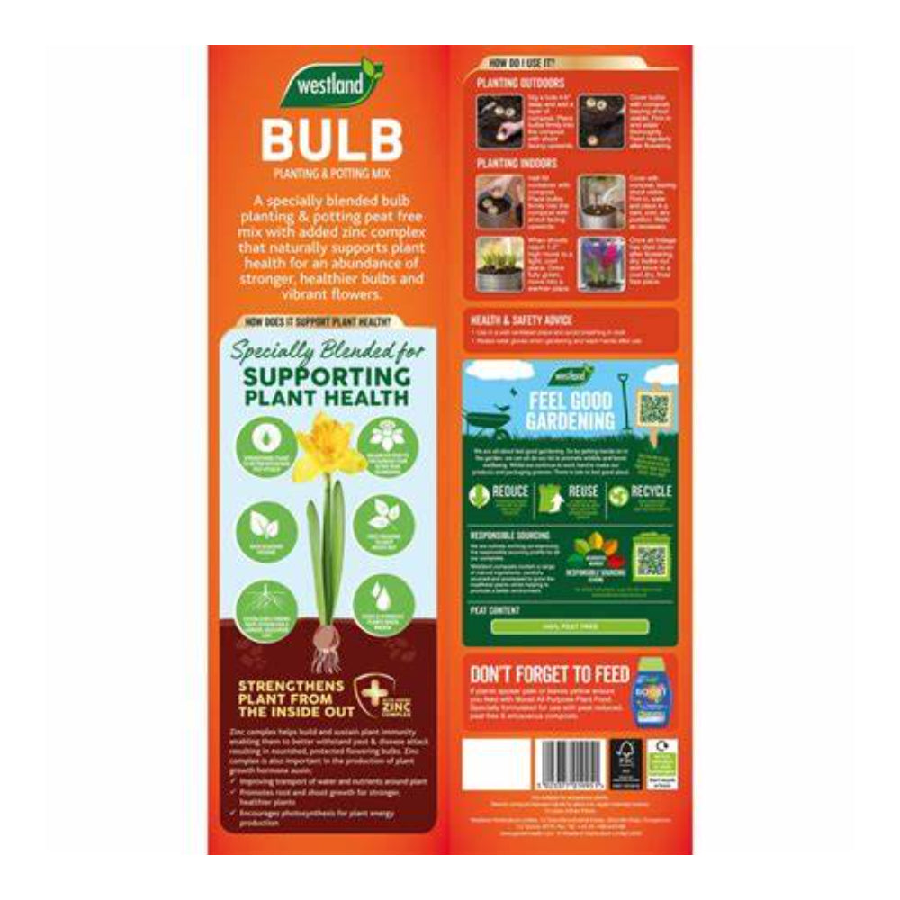 Westland Bulb Planting & Potting Peat Free Mix | 10 Litres, Zinc Enriched
