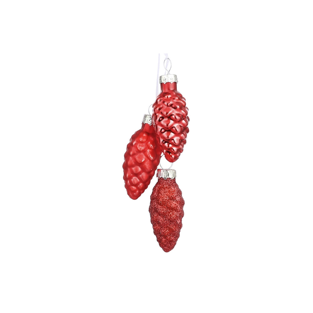 christmas red pinecone bunch hanging decoration