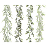 Christmas Green and White Snow-Dusted Garland | 180cm, Flexible Stems