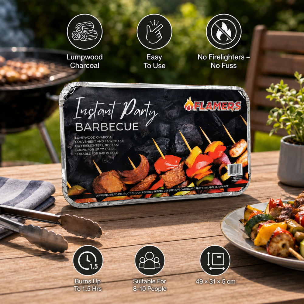 Flamers Instant Party Barbeque - Burns Up To 1.5 Hours