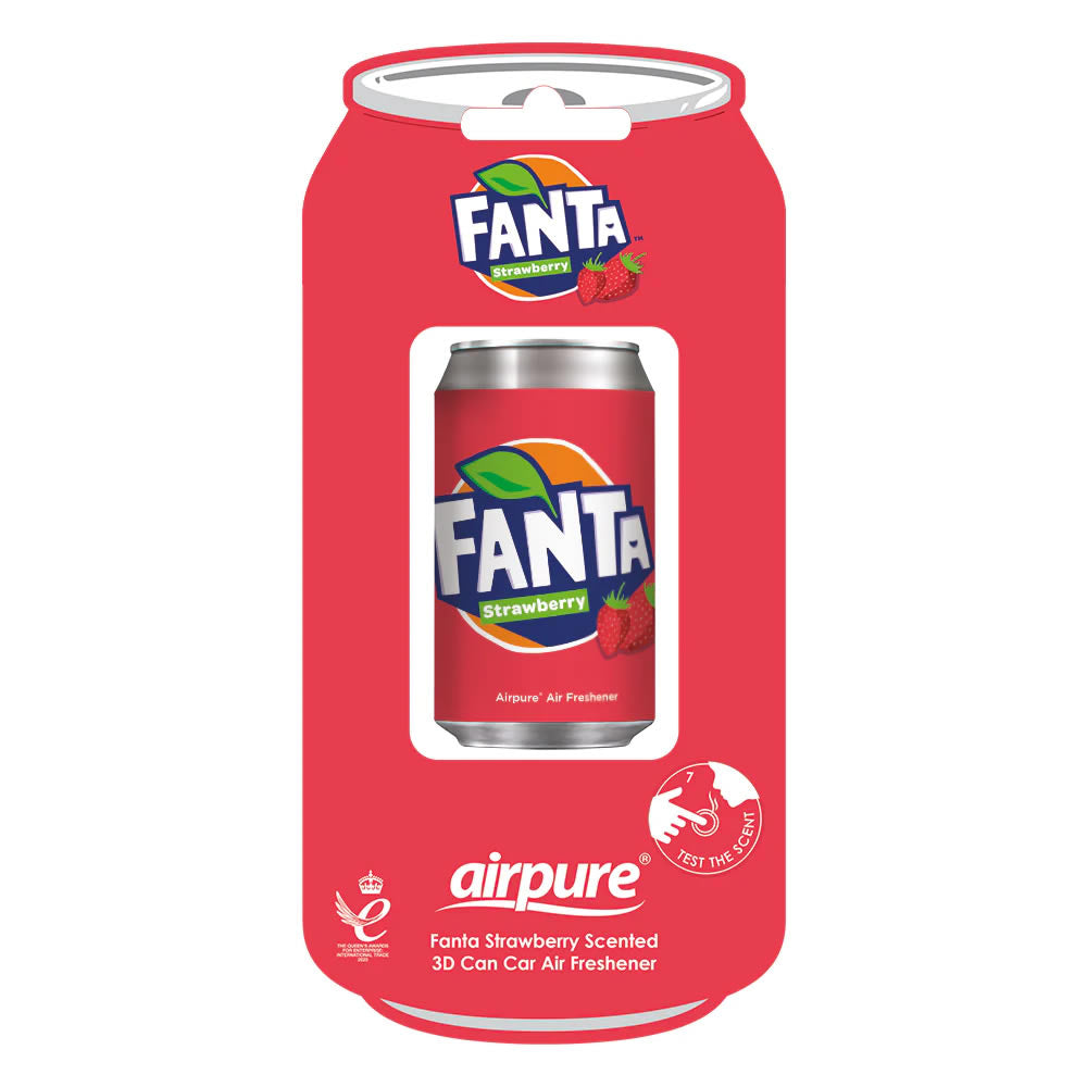 Fanta Strawberry Can Car Air Freshener | 3D Hanging Design, Fruity Fragrance