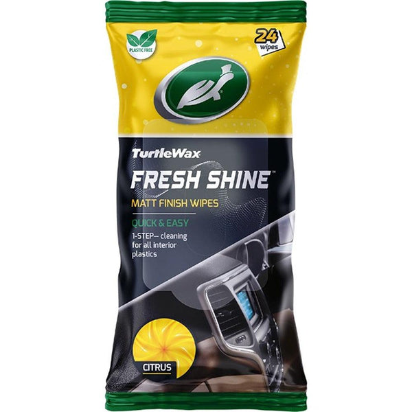 Turtlewax Matt Dashboard Wipes | Citrus Freshness | Pack of 24