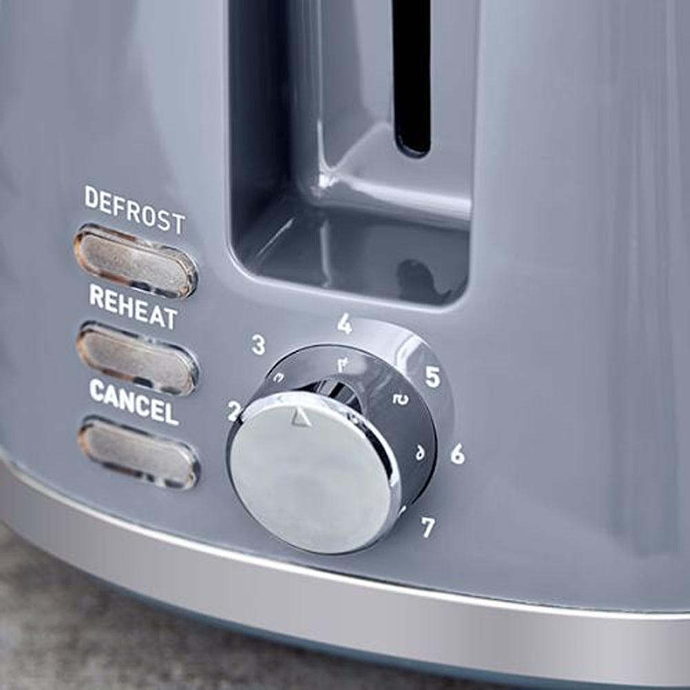 Tower Solitaire Grey 2 Slice Toaster with Chrome Accents