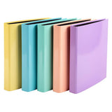 Exacompta Aquarel Pastel Ring Binder Set | 5 Glossy Colors