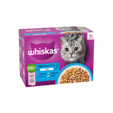 Whiskas 1+ Fish Favourites in Jelly Cat Food Pouches | Pack of 12, 1020g