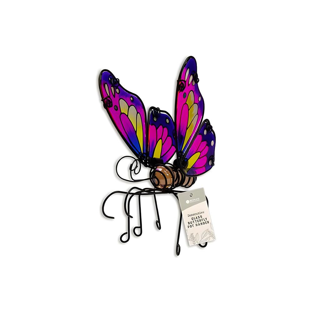 Rowan Decorative Glass Butterfly Pot Hanger | Assorted Colour | 17cm - Choice Stores
