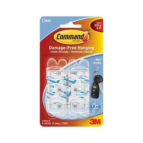 Command Clear Mini Hooks | Holds 225g