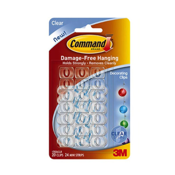 Command Clear Decorating Clips | Damage-Free, 20 Pack