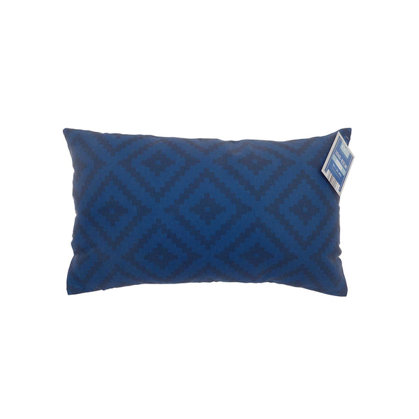 Country Club Geo Blue Outdoor Bolster Cushion | Geometric, 30 x 50
