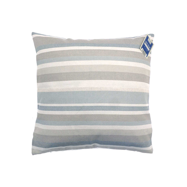 Country Club Striped Outdoor Cushion | 53 x 53cm, Grey, Blue and White