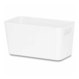 Studio Rectangular Storage Basket | Ice White, Open Top, Side Handles