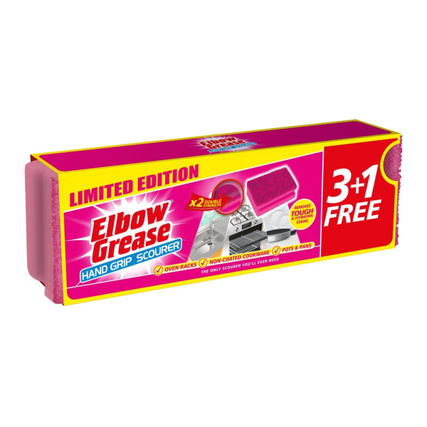 Elbow Grease Pink Scourer - 4 Pack