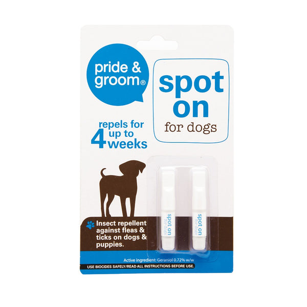 Pride & Groom Flea & Tick Spot On for Dogs | 4 Weeks Protection