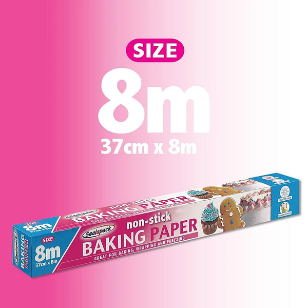 Sealapack Non-Stick Baking Paper Roll | 37cm x 8m, Freezer Safe