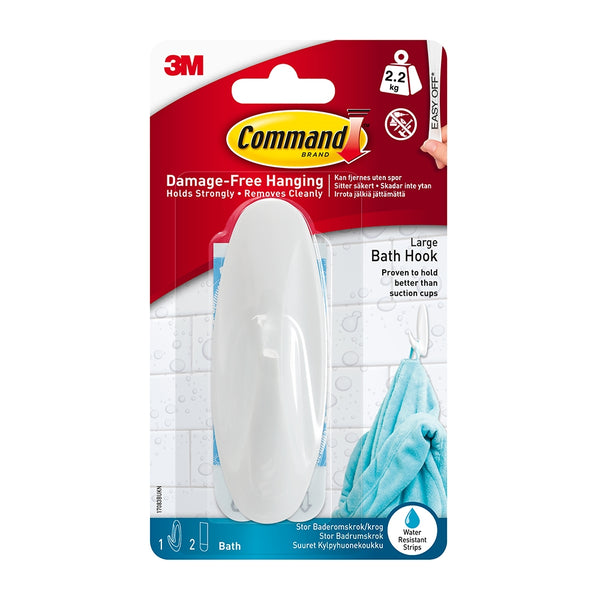 3M Command Large Bathroom Hook - Large Size, Bathroom Accessory