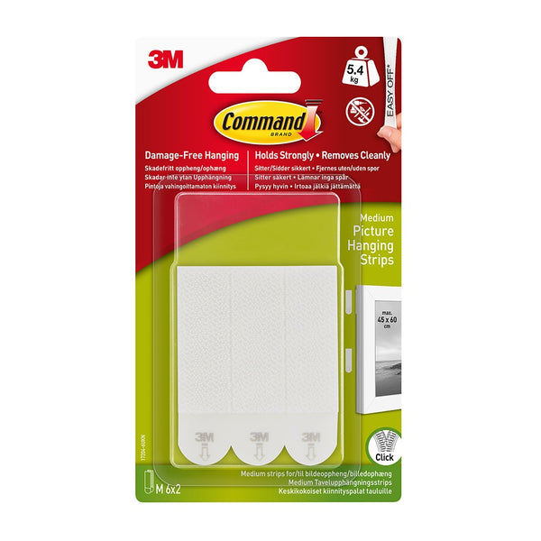 Command Medium Picture Hanging Strips | Holds up to 5.4 kg, Damage-Free, Repositionable