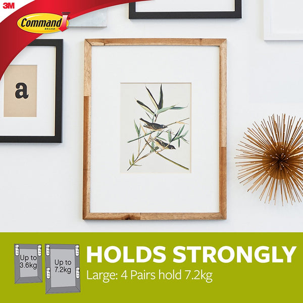 Command Large Picture Hanging Strips | Black | Supports up to 7.2 kg