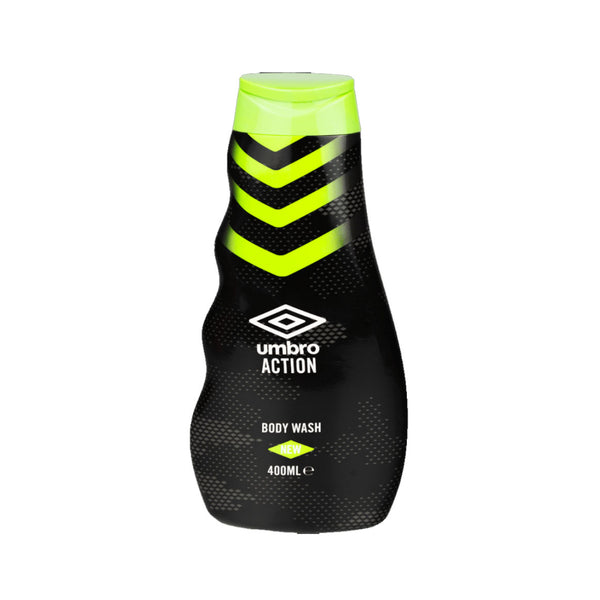 Umbro Action Body Wash | 400ml, Ergonomic Non-Slip Grip, Flip-Top Cap
