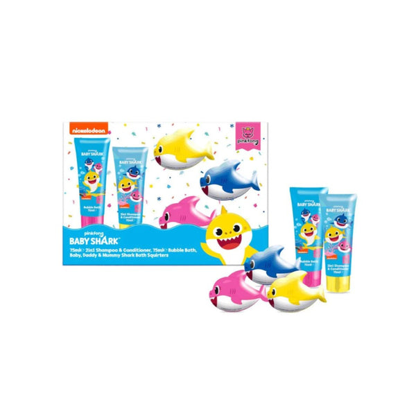 Baby Shark Bath Bubbles Set | 75ml, 2-in-1 Shampoo & Conditioner, Bath Squirters