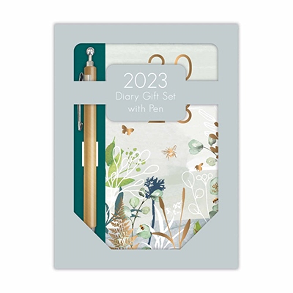 Tallon Slim Week to View Botanicals Diary Gift Set with Pen | Assorted Designs