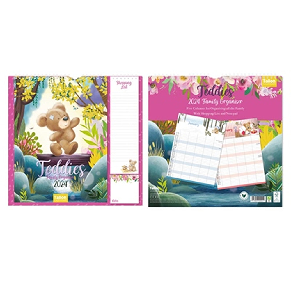 Tallon Family Organiser Calendar with Teddy Bear | Assorted Designs