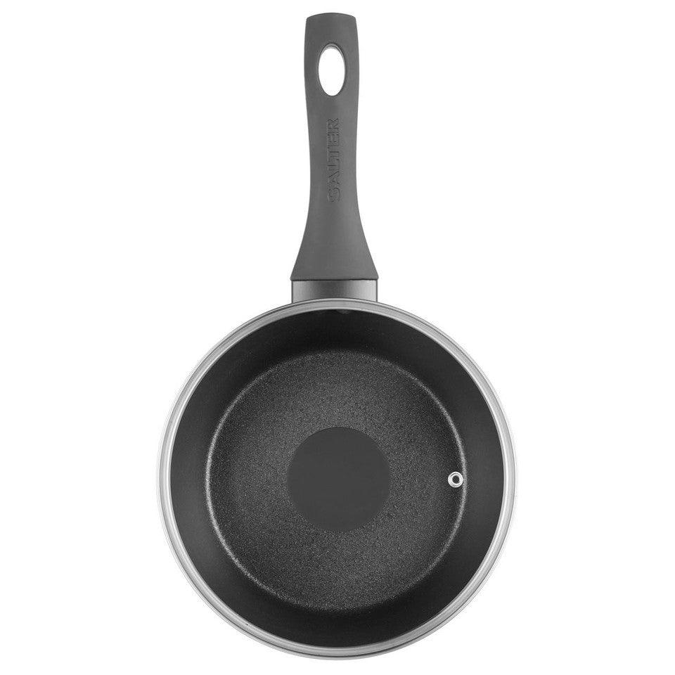 Salter Thermo Collar Non Stick Saucepan with Glass Lid | 18cm - Choice Stores