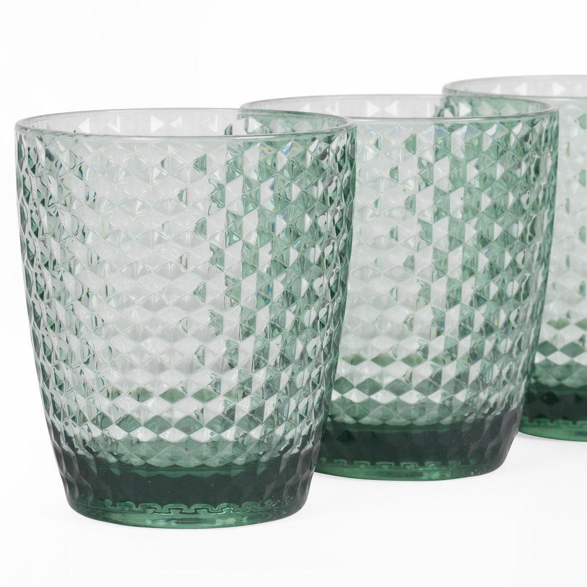 Cambridge Diamond Effect Plastic Tumblers Green | Pack of 4 - Choice Stores