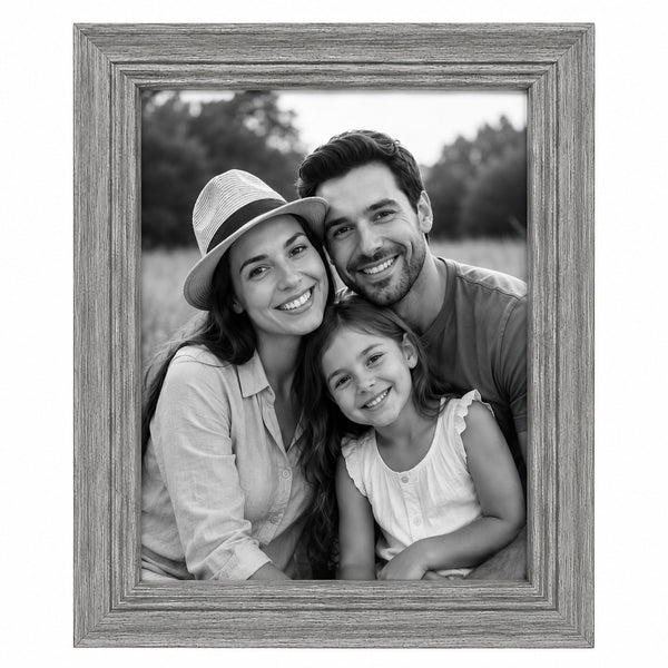 Frame It Nessa Grey Wood-Effect Photo Frame | 8 x 10, Wide Profile