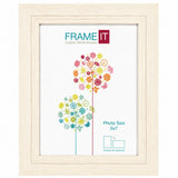 Frame It Millie Cream Woodgrain Photo Frame | 5 x 7 Inch, Dual Orientation
