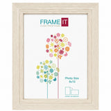 Frame It Millie Cream Woodgrain Photo Frame | 8 x 10, Bevelled Edges
