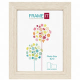 Frame It Millie Cream Woodgrain Photo Frame | 8 x 10, Bevelled Edges