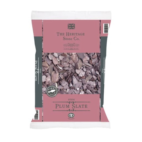 Heritage Plum Slate Chippings | 40mm Graded, Angular Decorative Aggregate