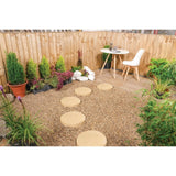 Round Buff Stone-Effect Garden Stepping Stone | Textured Top, Circular