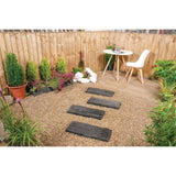 Rustic Sleeper Charcoal Garden Stepping Stone | Rectangular Plank